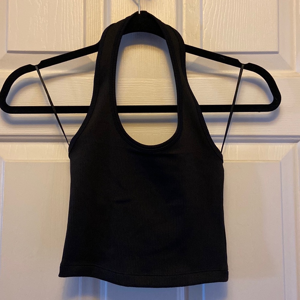 Black stretchy halter top size XS